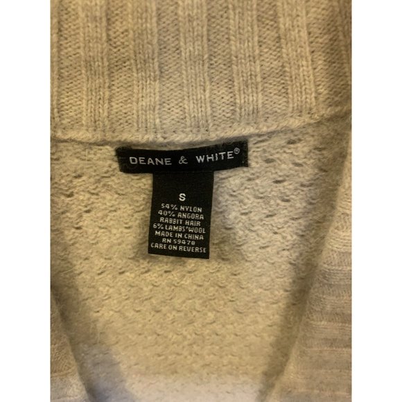 Deane & White S Cream Angora Lambs Wool Blend Chunky Knit Cardigan Wrap Tie - Picture 3 of 5